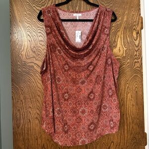 Maurices Brick Red Patterned Top